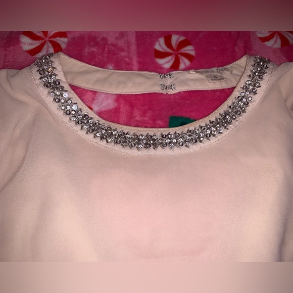 Cream Blouse with stone accent shoulder out style - Picture 2 of 14